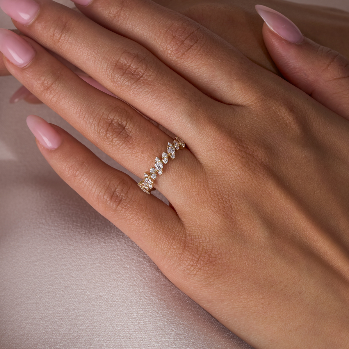 Diamond Slanted Marquise Illusion Band