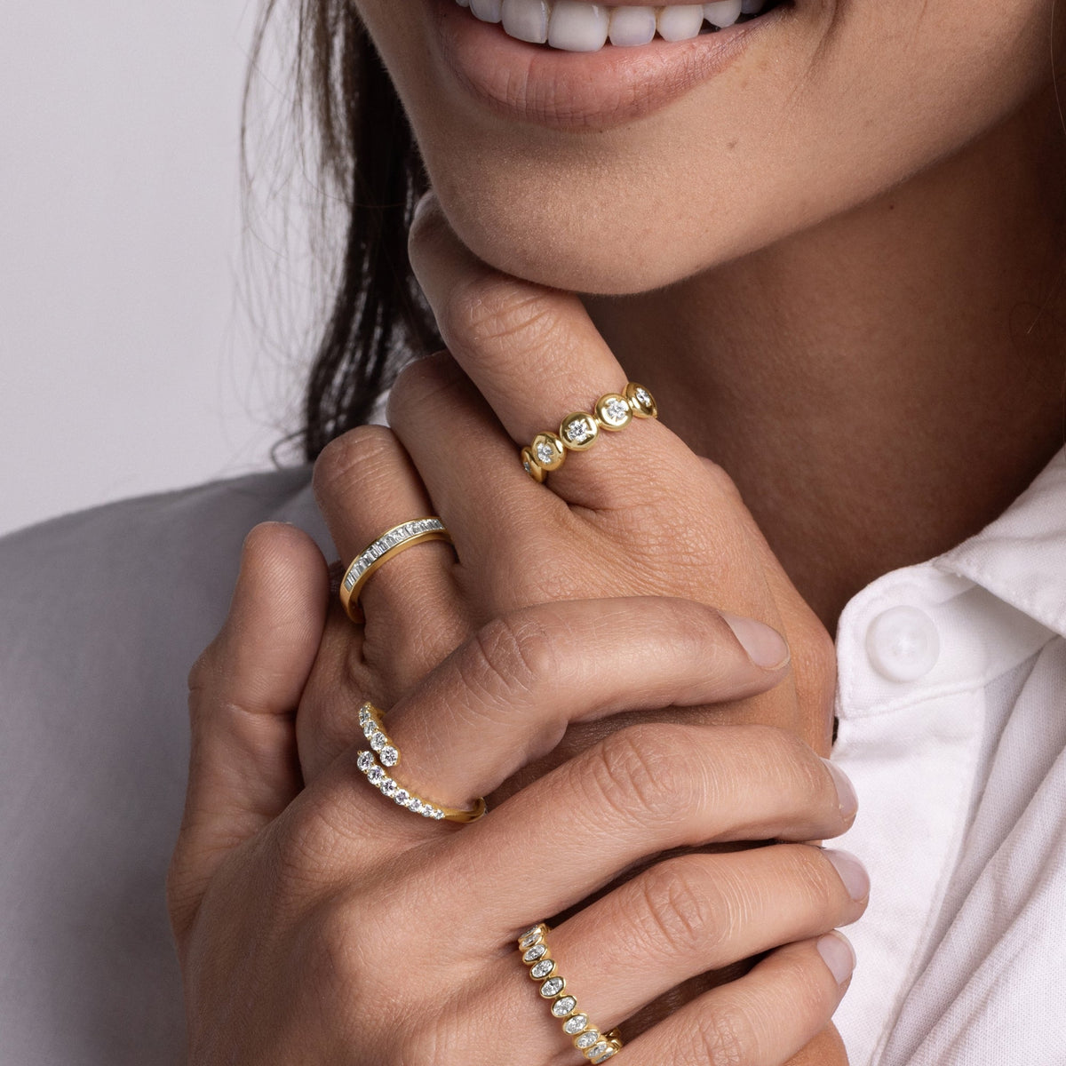 Bubble Bezel Lab Diamond Eternity Band